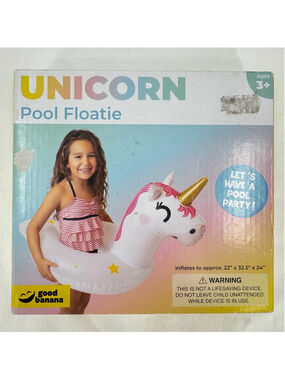 Unicorn Pool Float Blow Up 22x32.5x24 New In Box Summer Vacation Beach Kids